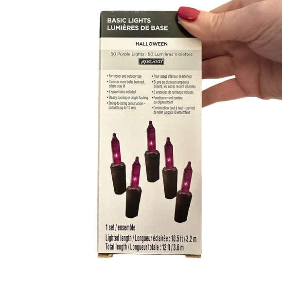 Ashland Purple Halloween Lights 50 Count Indoor Outdoor String Light Set BNIB - Picture 2 of 10